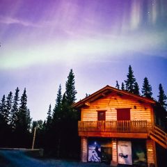 Erste zarte Polarlichter in Schweden bereits Anfang August über dem Appartment